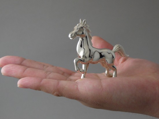 銀製 干支置物　午　馬