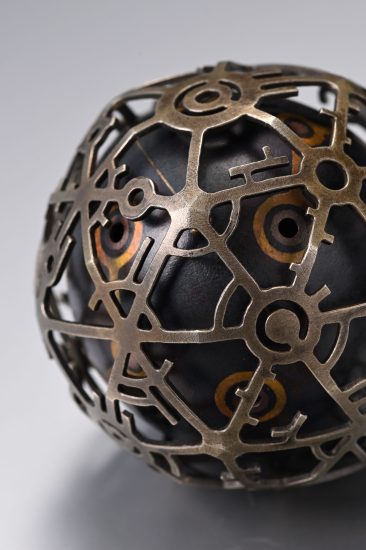 銅・黄銅切嵌め洋白透かし紋「音玉」/ Copper/Brass Kiribame, Nickelsilver Sukasi-mon "Otodama"